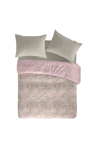 Housse de couette en coton 57 fils/cm² Levira - Rose et blanc