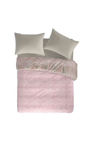 Housse de couette en coton 57 fils/cm² Levira - Rose et blanc