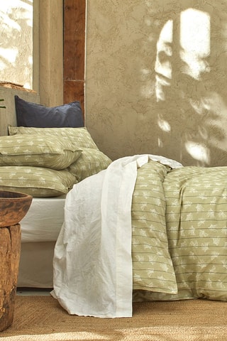 Housse de couette en lin et coton 79 fils/cm²  Langka - Jaune clair