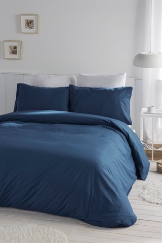 Housse de couette en coton 57 fils/cm² Casual - Bleu marine
