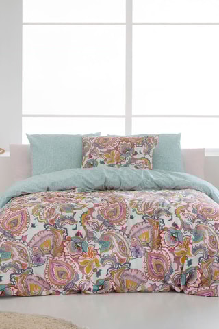 Housse de couette en coton 57 fils/cm² Muse A-B - Rose et bleu