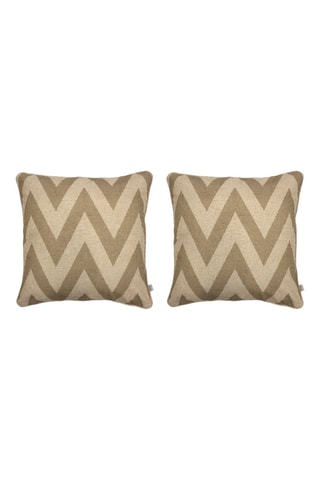 2 fronhas de almofada em linho Meena Bege e castanho - 50 x 50 cm
