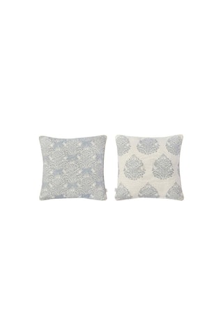 2 housses de coussin Blue Leaf Coord - Bleu - 50 x 50 cm