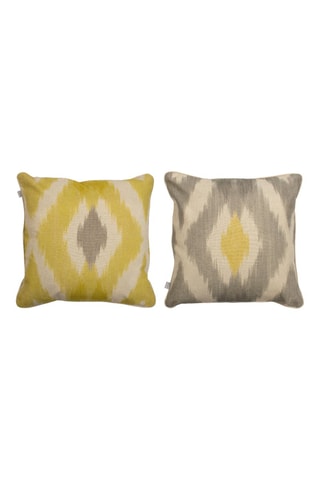 2 fronhas de almofada em linho Formentera Bege e amarelo - 50 x 50 cm