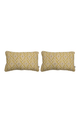 2 fronhas de almofada em linho Formentera Coord Bege e amarelo - 30 x 50 cm