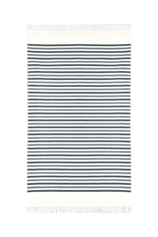 Serviette de plage Santorini - Gris et blanc - 90 x 170 cm