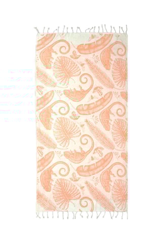 Serviette de plage Selva - Rose et blanc - 90 x 170 cm