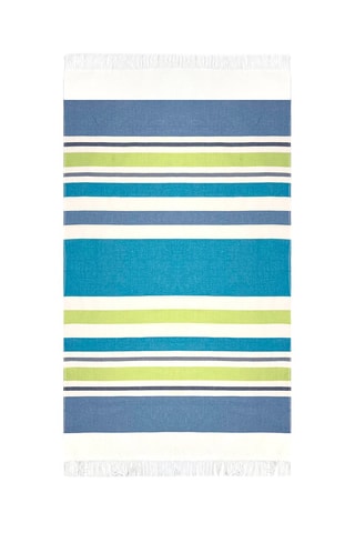 Serviette de plage Formentera - Bleu et vert - 90 x 170 cm