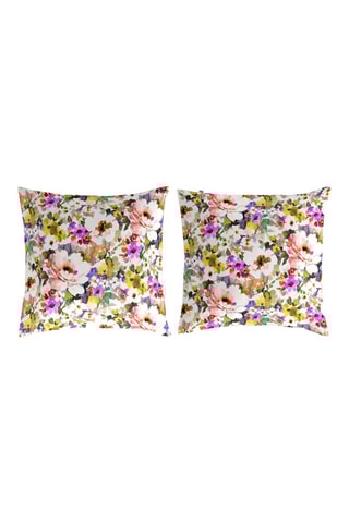 2 taies d'oreiller en coton 57 fils/cm² Poésie - Multicolore