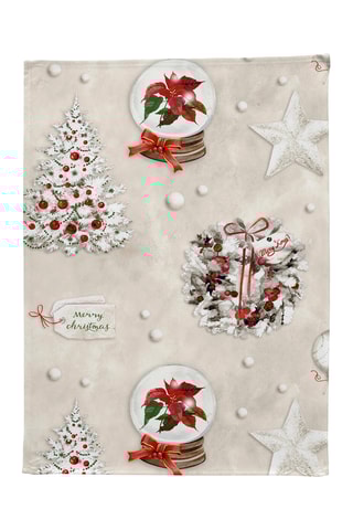 2 torchons Xmas Days - Beige et rouge