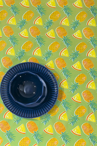 Nappe Kent pineaples - Vert et orange