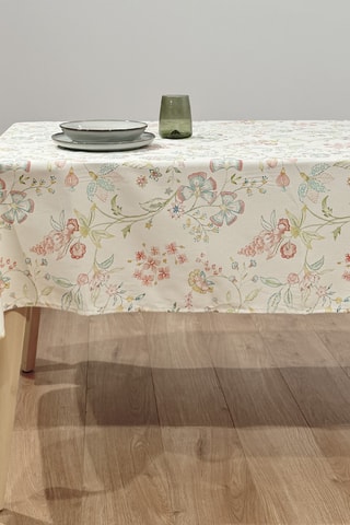 Nappe Twister Sharma - Ecru et vert