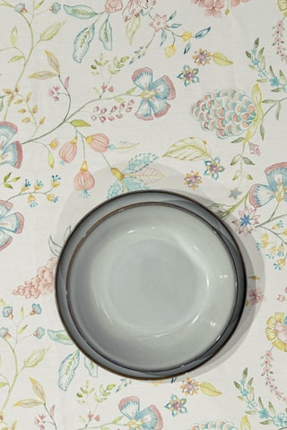 Nappe Twister Sharma - Ecru et vert