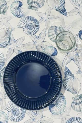 Nappe Twister Shell - Ecru et bleu