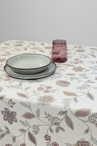 Nappe Twister Raiga - Ecru et rouge