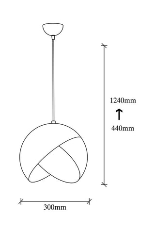 Hanglamp Berceste - Zwart en Goudkleurig - 60 W