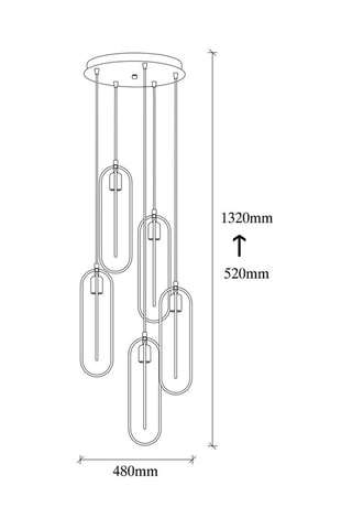 Hanglamp Cerco - Zwart en Goudkleurig