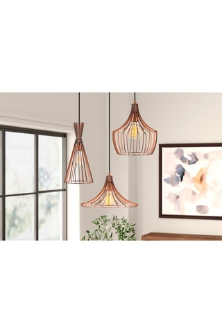 Hanglamp Mezopotamya - Koperkleurig en Zwart - 3 x 40 W