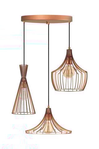 Hanglamp Mezopotamya - Koperkleurig en Zwart - 3 x 40 W