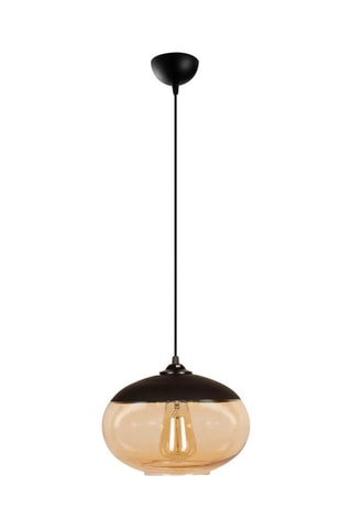 Hanglamp Camini - Zwart en Honingkleurig - 100 W