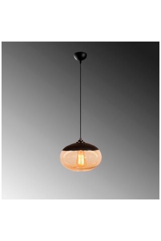 Hanglamp Camini - Zwart en Honingkleurig - 100 W