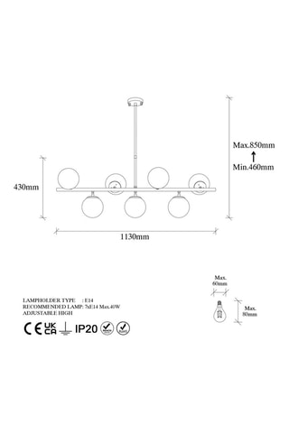 hanglamp Fazli - Goudkleurig - 7 x 40 W