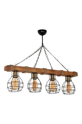 Houten Hanglamp - Naturel - 4 x 60 W