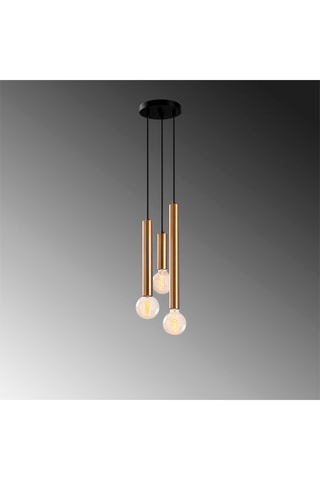 Hanglamp Tempo - Zwart en Goudkleurig - 3 x 40 W