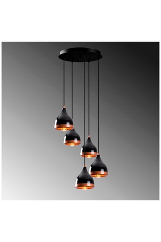 Hanglamp Yildo - Zwart - 5 x 100 W