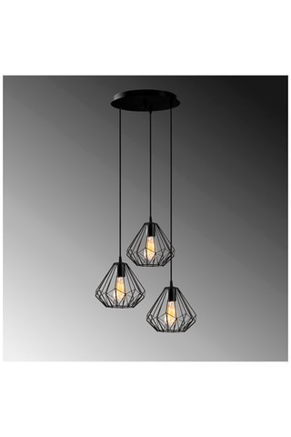 Hanglamp Diamond - Zwart - 3 x 100 W