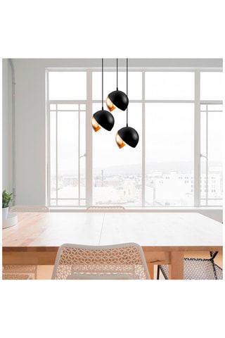 Hanglamp Berceste - Zwart en Goudkleurig - 3 x 100 W