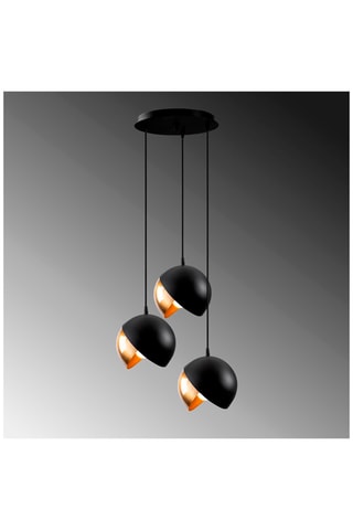 Hanglamp Berceste - Zwart en Goudkleurig - 3 x 100 W