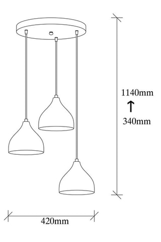 Hanglamp Tattoo - Zwart - 3 x 60 W