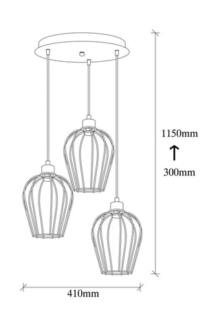 Hanglamp Tel - Zwart - 3 x 100 W