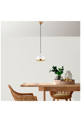 Hanglamp Yildo - Wit en Goudkleurig - 40 W