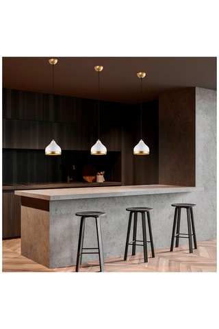 Hanglamp Yildo - Wit en Goudkleurig - 40 W