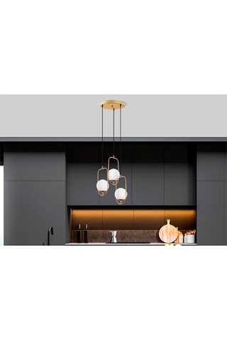Hanglamp Skew - Goudkleurig en Zwart - 3 x 40 W