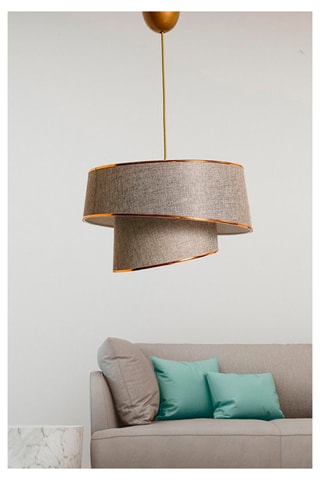 Hanglamp - Taupe en Goudkleurig - 60 W