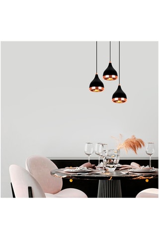 Hanglamp Yildo - Zwart en Koperkleurig - 3 x 60 W