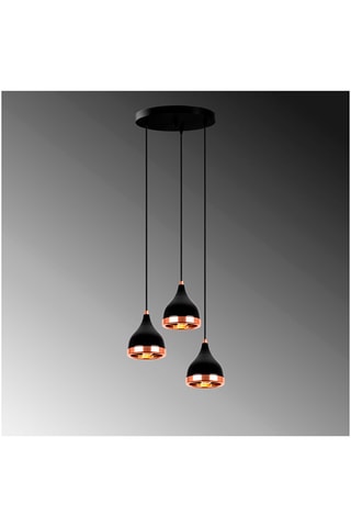 Hanglamp Yildo - Zwart en Koperkleurig - 3 x 60 W
