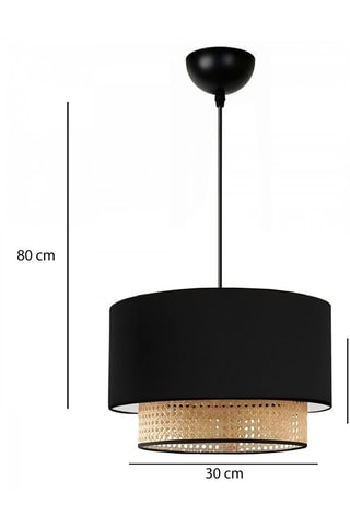 Rotan Hanglamp - Zwart - 15 W