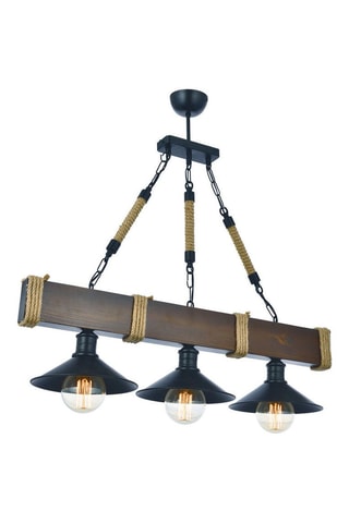 Lierehout Hanglamp - Naturel en Zwart - 3 x 60 W