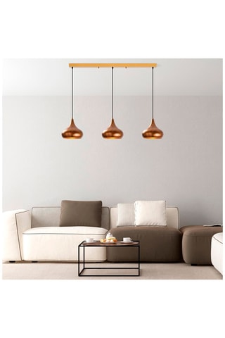Hanglamp Muba - Zwart en Roségoudkleurig - 3 x 40 W