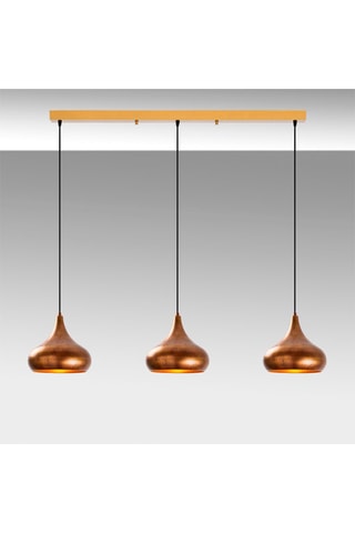 Hanglamp Muba - Zwart en Roségoudkleurig - 3 x 40 W