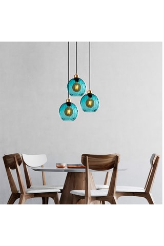 Hanglamp Benek - Turquoise - 3 x 40 W