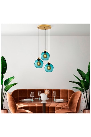 Hanglamp Benek - Turquoise - 3 x 40 W