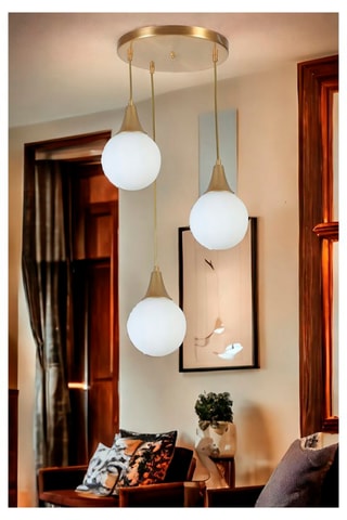 Hanglamp - Wit - 3 x 40 - 60 W