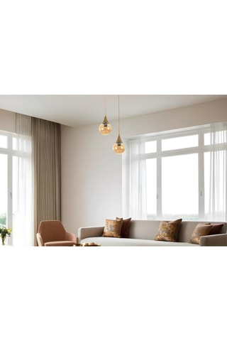 Hanglamp Afra 2 - Goudkleurig - 2 x 60 W