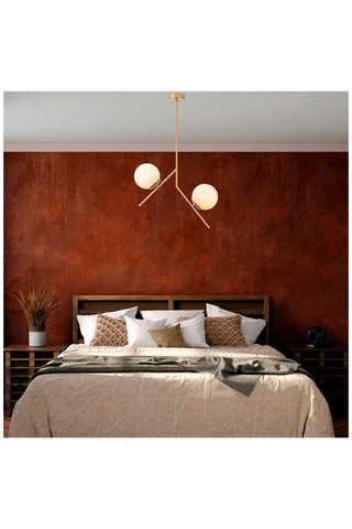 Hanglamp - Goudkleurig - 2 x 40 W
