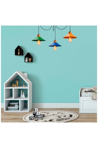 Lierehouten Hanglamp Manavgat - Groen en Blauw - 3 x 40 W